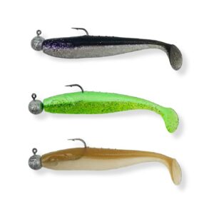 Kit de 3 leurres souples armés Adam’s Yasuko pour pêche des carnassiers